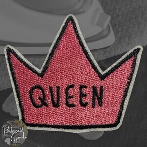 Pink Queen Crown Iron On Patch